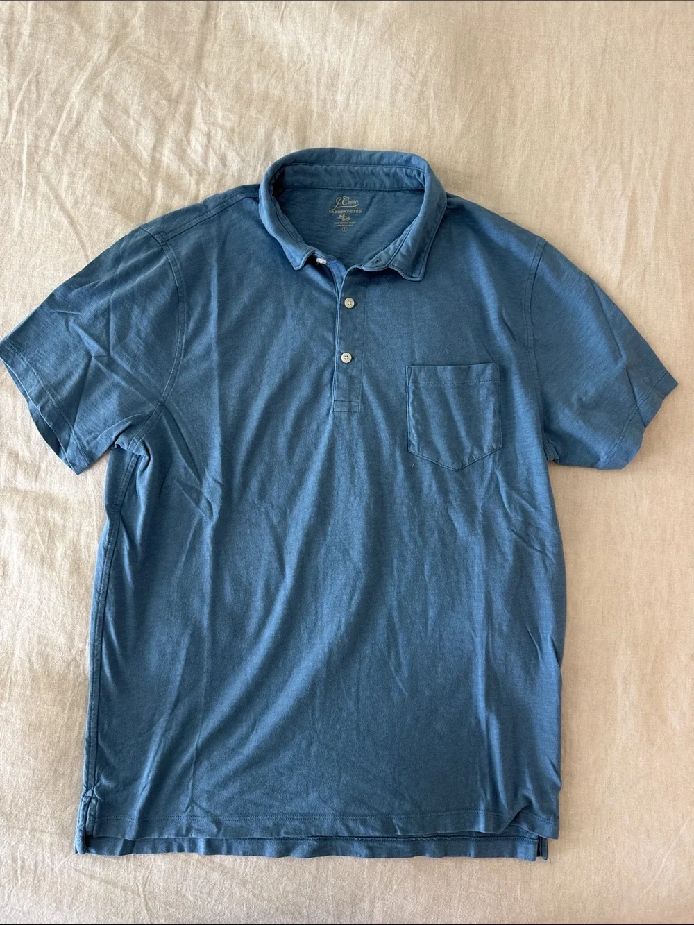 J. Crew Men's Short-Sleeve Polo in Slate Blue